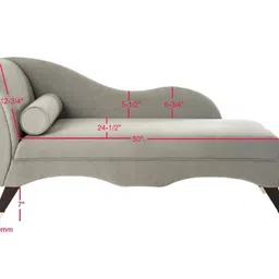 Antiq Furniture Store 2-Seater Settee Sofa Diwan Couch Chaise Lounge For Home And Living Room|Grey Colour (2-Person Sofa, Teak Wood) image 5