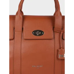 MINI WEST LONDON Brown Manchester Laptop Bag with Detachable Strap image 4