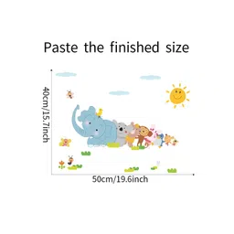 Jaamso Royals Blue & Green Birds And Animals Printed Waterproof Wall Stickers image 4