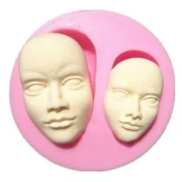 homebakers mart Human Face Silicone Fondant Mold Chocolate Polymer Clay Mould, 8 x 8 x 3 Centimeters image 1