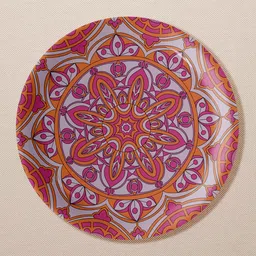nestroots Yellow & Green 5 Pieces Ethnic Motifs Printed Zen Sanctuary Mandala Wall Plates image 5