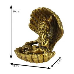 eCraftIndia Gold-Toned Handcrafted Bal Gopal Krishna Having Makhan Decorative Showpiece image 3