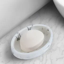 OBSESSIONS White & Grey Marble Printed Soap Dish-picture-22