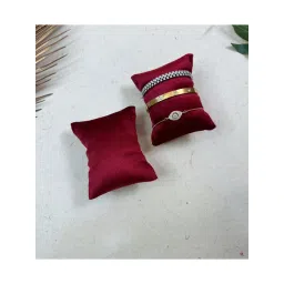 La Trove Luxury Maroon Velvet Watch Organizer Pillows - Pack of 2 image 1
