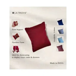 La Trove Luxury Maroon Velvet Watch Organizer Pillows - Pack of 2 image 2