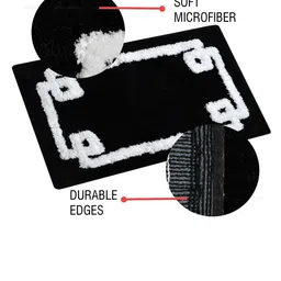 Aura Black 1850 GSM Printed Bath Rugs image 3