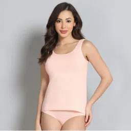 Zivame Almost Peach Naturally Dyed Knit Cotton Camisole-image-0