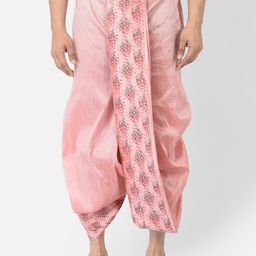 DEYANN Men Peach & Grey Ethnic Printed Dhoti Pants-picture-21