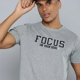 HRX by Hrithik Roshan Men Typography Printed Pure Cotton T-shirt image 1