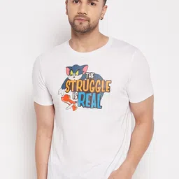 Tom & Jerry by Wear Your Mind Round Neck Typography Printed Pure Cotton T-shirt-picture-17