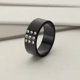 Bold by Priyaasi Men American Diamond-Studded Finger Band Style Ring-image-72
