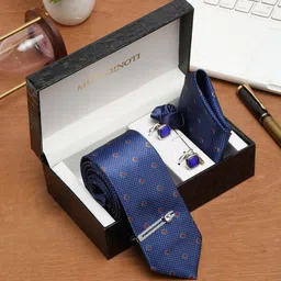 MUTAQINOTI Men Dotted Checks Necktie Accessory Gift Set-image-23