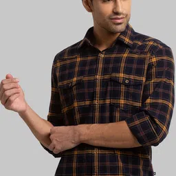 Parx Men Slim Fit Tartan Checked Pure Cotton Casual Shirt-picture-42