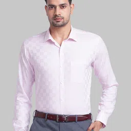 Park Avenue Men Red Structure Slim Fit Formal Shirts-picture-39