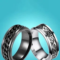 UNIVERSITY TRENDZ Set of 2 Silver-Plated Finger Rings-picture-14