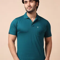 berry blues Men Solid Polo Collar Cotton T-shirt-picture-41
