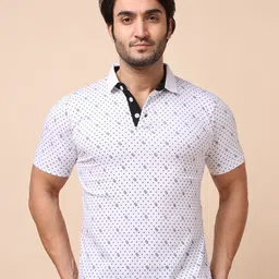 berry blues Conversational Printed Polo Collar Pure Cotton T-shirt-picture-18