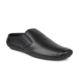 PRIVO by Inc.5 Men Black Leather Mules-picture-34