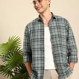 Mast & Harbour Men Standard Checked Pure Cotton Casual Shirt-picture-23