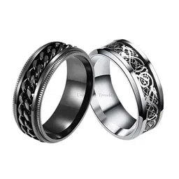 UNIVERSITY TRENDZ Set of 2 Silver-Plated Finger Rings image 2
