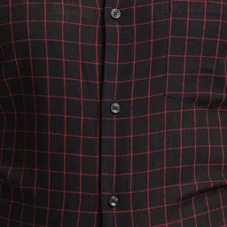 Park Avenue Slim Fit Windowpane Checked Cotton Linen Formal Shirt image 4