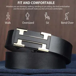 ZORO Men Textured Vegan Leather Formal Belt image 5