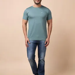 berry blues Men Solid Cotton T-shirt image 5