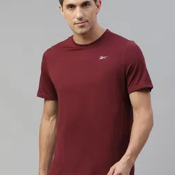 Reebok Men Maroon Solid Essentials Short Sleeve Speedwick Running T-shirt-picture-30