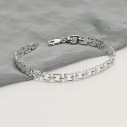 LeCalla Men Sterling Silver Plated Link Bracelet-picture-18