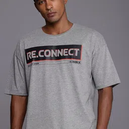 HRX by Hrithik Roshan Men Typography Printed Pure Cotton Oversized T-shirt-picture-41
