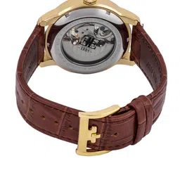 EARNSHAW Men Beige Skeleton Dial & Brown Leather Straps Analogue Watch ES-8006-06 image 3
