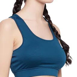 clovia Women's Polyester Medium Impact Padded Racerback Sports Bra image 3