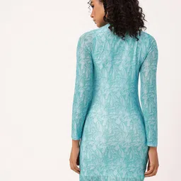 DressBerry Endearing Abstract Printed Soft Mesh Sheath Mini Dress image 3