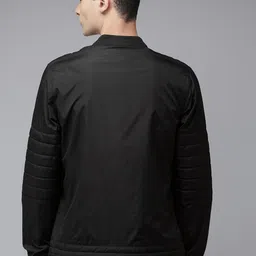 U.S. Polo Assn. Men Black Solid Biker Jacket with Minimal Brand Logo Print image 4