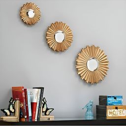 VAS collection home Pack Of 3 Floral Pattern Wall Mirror-picture-20