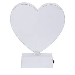 TAYHAA White Heart Shaped LED Light With Rose Tinted Mirror image 5