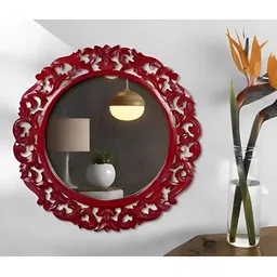 vas collection home VAS collection Maroon Textured  Wooden Wall Mirrors-picture-12