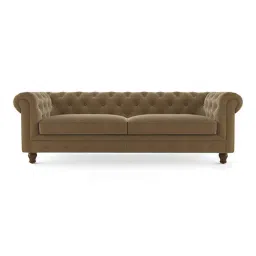 urban ladder create Winchester Luxe 3 Seater Fabric Sofa in Fawn Velvet Colour-picture-25