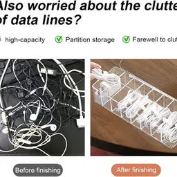 mosquick MosQuick® Cable Organizer - Premium Cable Management Box for Tidy Wires - Multifunctional charger organiser cord organiser for wires Ideal Gadget Organizer for Home and Office perfect wire organiser image 3