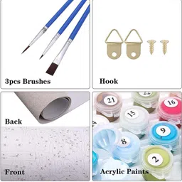 TULIP N TURTLE "Tiger DIY Acrylic Paint by Number Kit for Adults Beginner Canvas Painting by Number Acrylic Painting. Wall Decoration DIY Painting Kit for Adults image 4