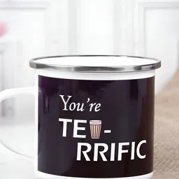 fnp White & Black Text or Slogans Printed Ceramic Glossy Mug 325ml image 1