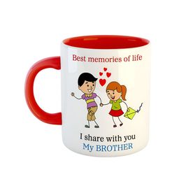 ARTBUG Red & White Printed Ceramic Glossy Mug 350 ml-picture-29