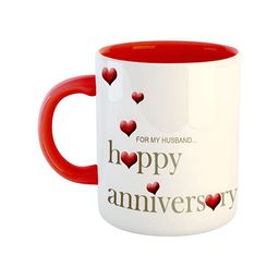 ARTBUG Red White Printed Ceramic Glossy Mug 350 ml-picture-41