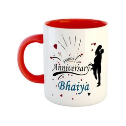 ARTBUG Red & White Anniversary  Printed Microwave Safe Ceramic Glossy Mug 350 ml-picture-24