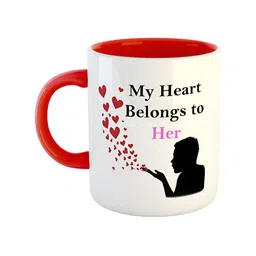 ARTBUG Red & White Printed Ceramic Glossy Mug 350 ml-picture-36