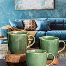 Roxx Green 6Pieces Ceramic Glossy Coffee Cups 250 ml-picture-34