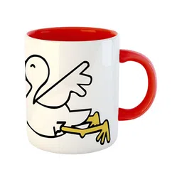 ARTBUG Red & White Printed Ceramic Glossy Mugs 350 ml image 2