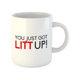 ARTBUG White & White Printed Ceramic Glossy Core Set of Cups and Mugs image 3