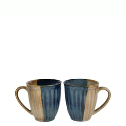 ARTYSTA BEAUTIFYING LIVES Brown 2 Pieces Ceramic Microwave Safe Mugs 300 ML Each image 2