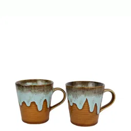 ARTYSTA BEAUTIFYING LIVES Brown& Blue 2 Pieces Abstract Printed Ceramic Mugs 300ml each image 5